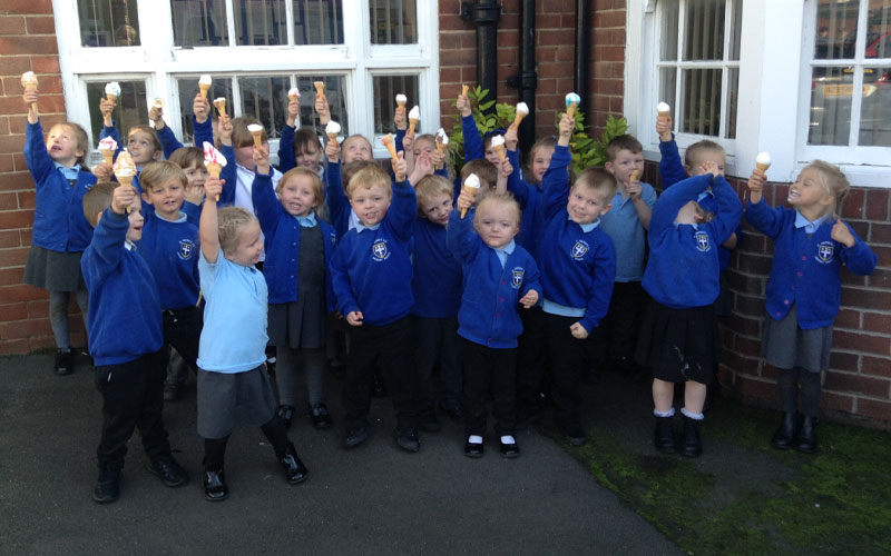 Students at St Wilfrids enjoying ice cream and play time