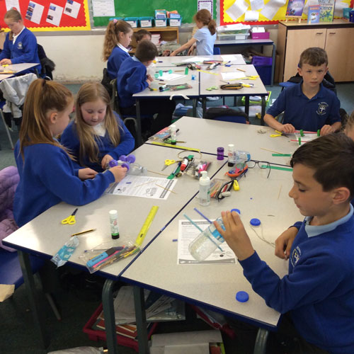 Students at St Wilfrids learning practically together in DT class